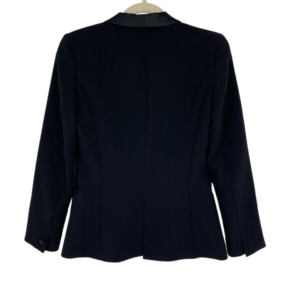 Zara Basic Collection Satin Lapel Tuxedo Blazer Black Fitted Size XS - Picture 2 of 13